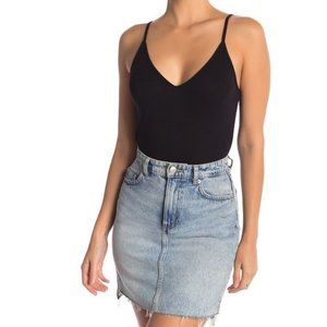 BP. Black V-Neck Ribbed Thong Bodysuit NWT